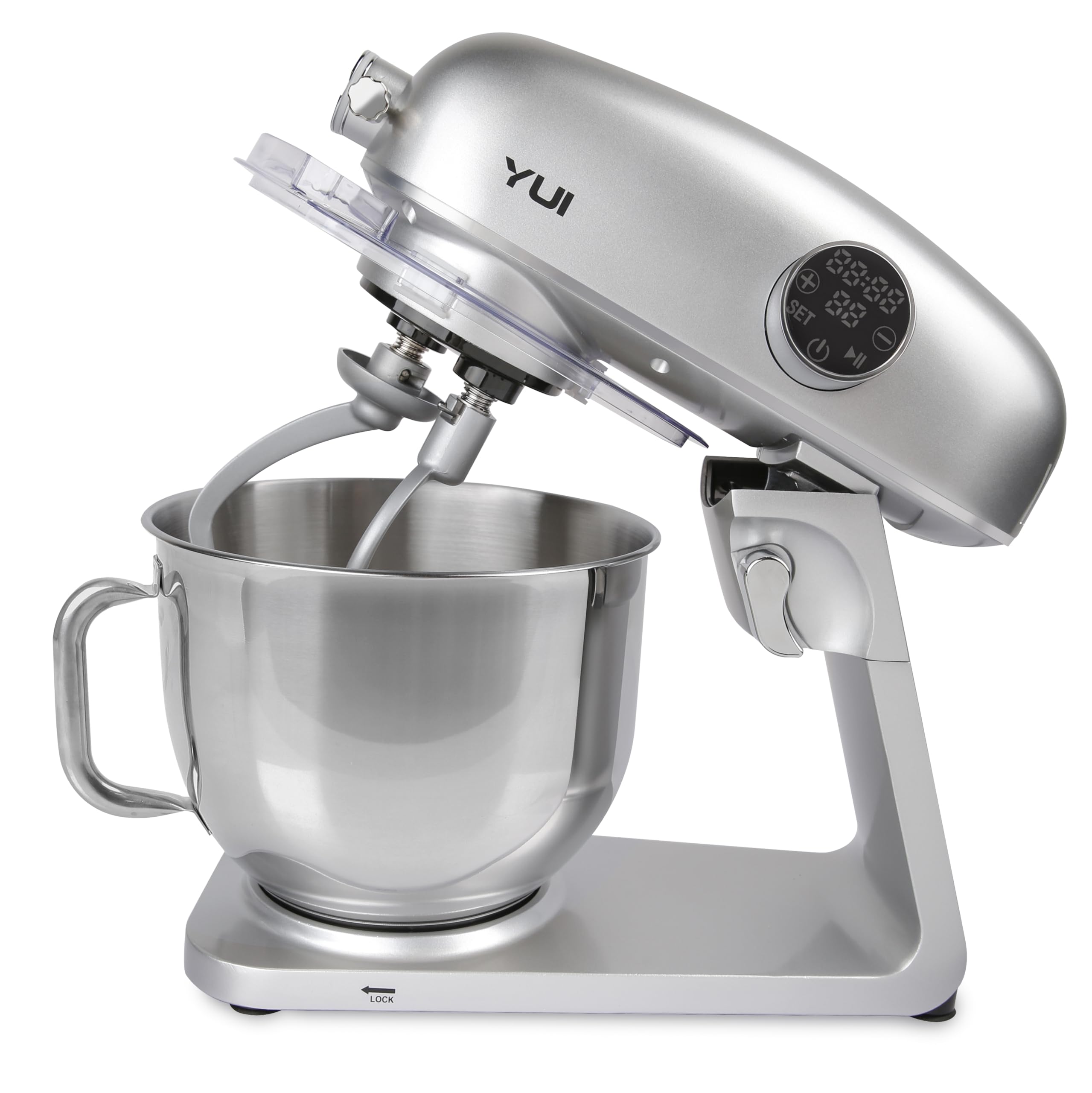 Yui M218 Easy Chef Siyah 1800w 8.0l Kapasite Stand Mikser Gümüş